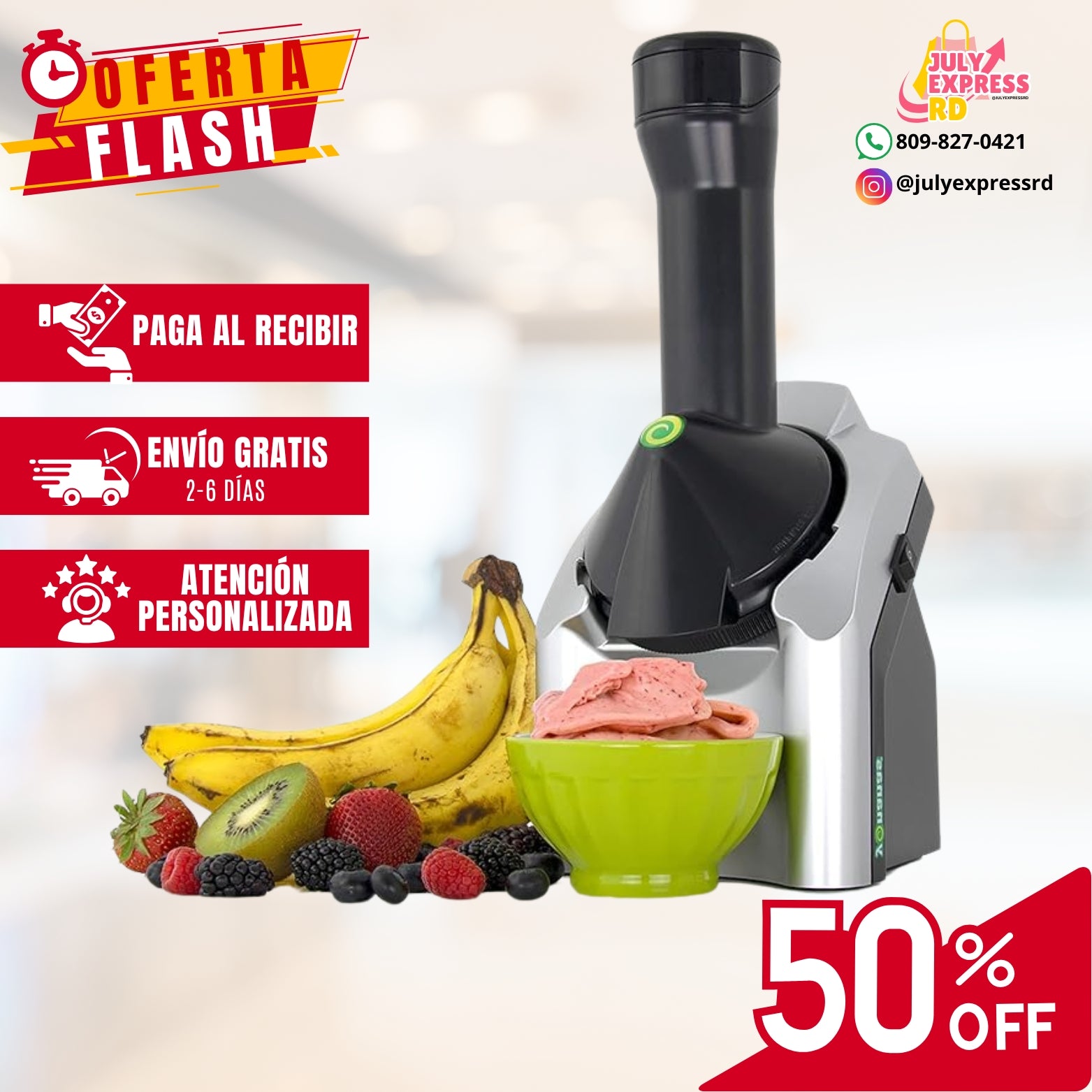 Máquina Para Hacer Helado - 100% Natural, fácil y rápido
